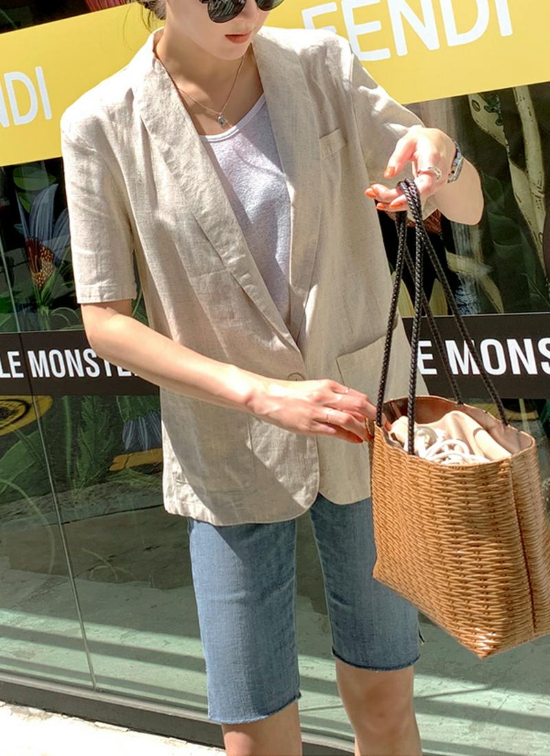 ハーフスリーブボタンジャケット