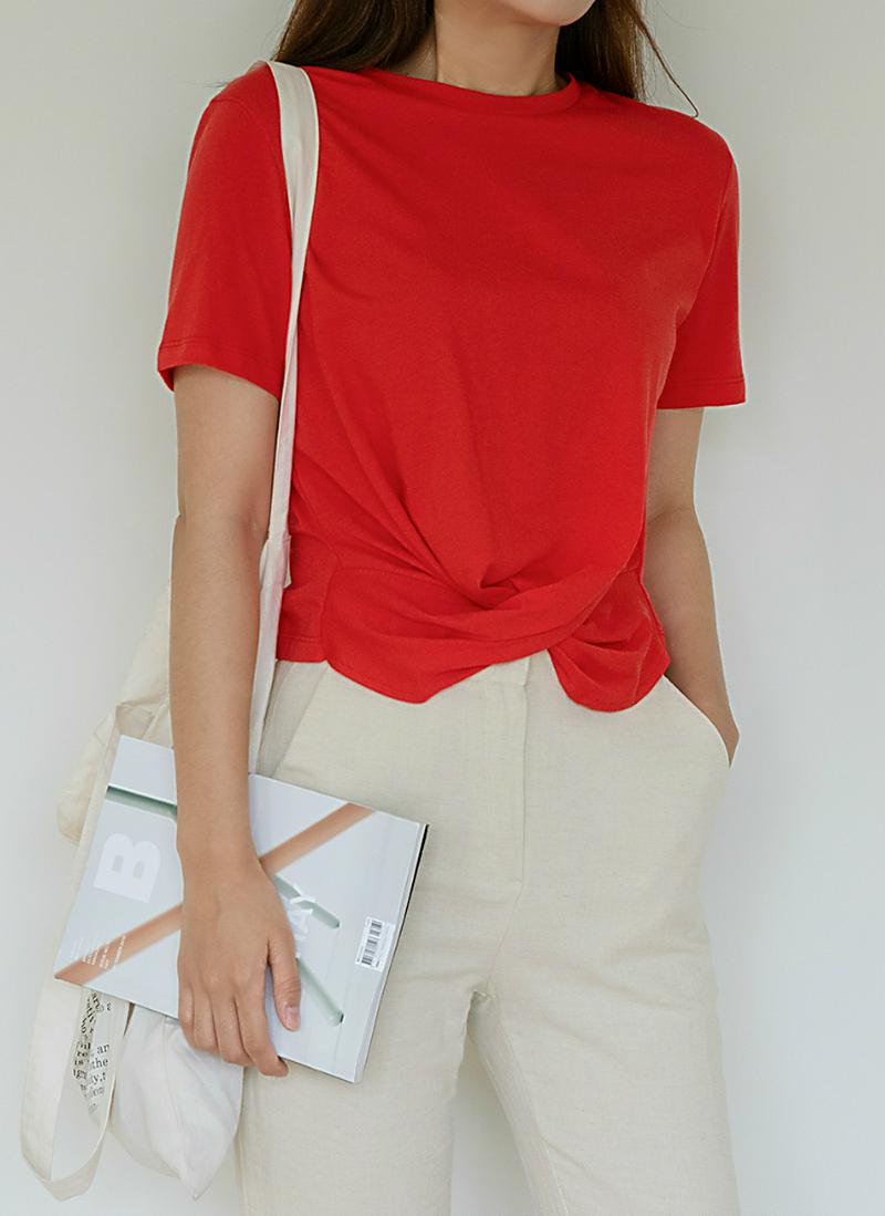 ツイストヘムTシャツ