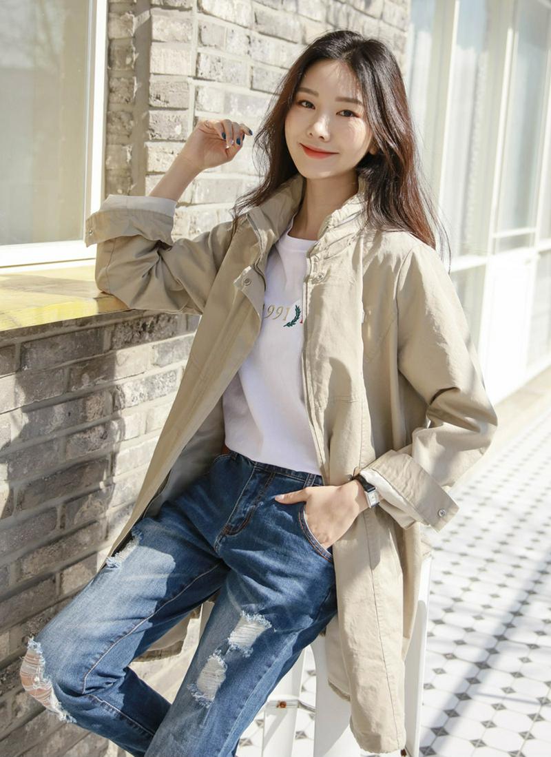 ウォッシュドハイネックジャケット