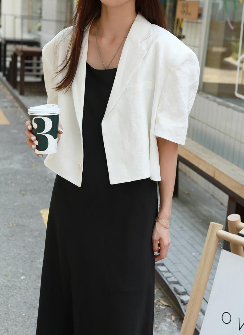 リネンショートジャケット