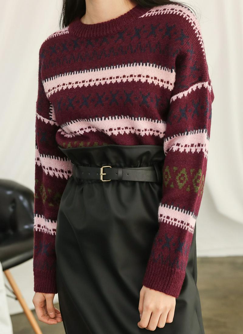 ナチュラルパターンニット