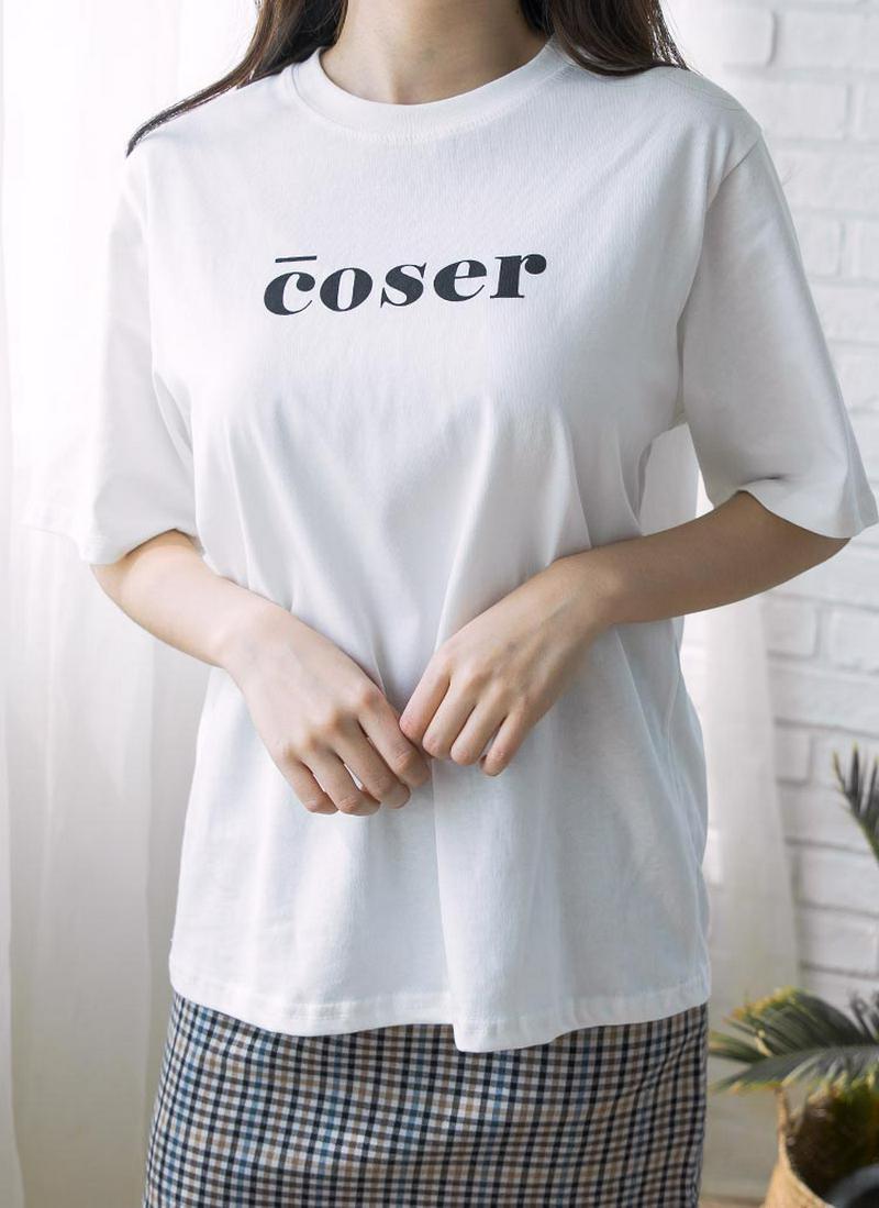 coserレタリング半袖Tシャツ