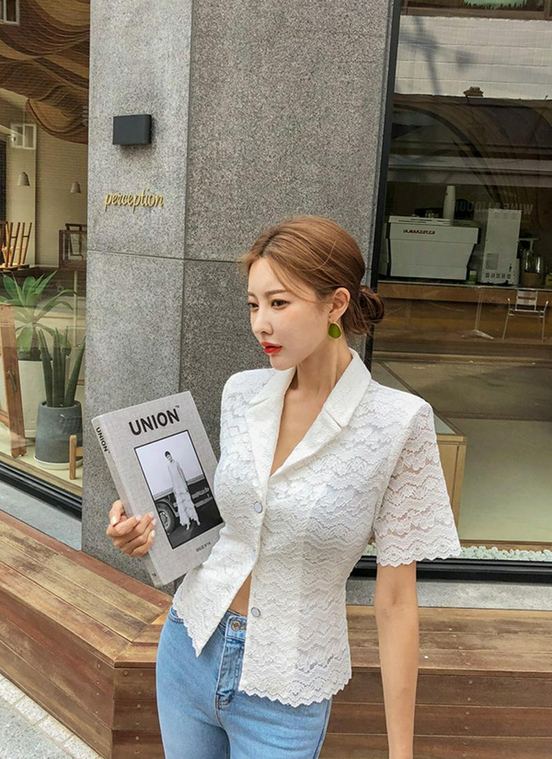 オールレース半袖ジャケット