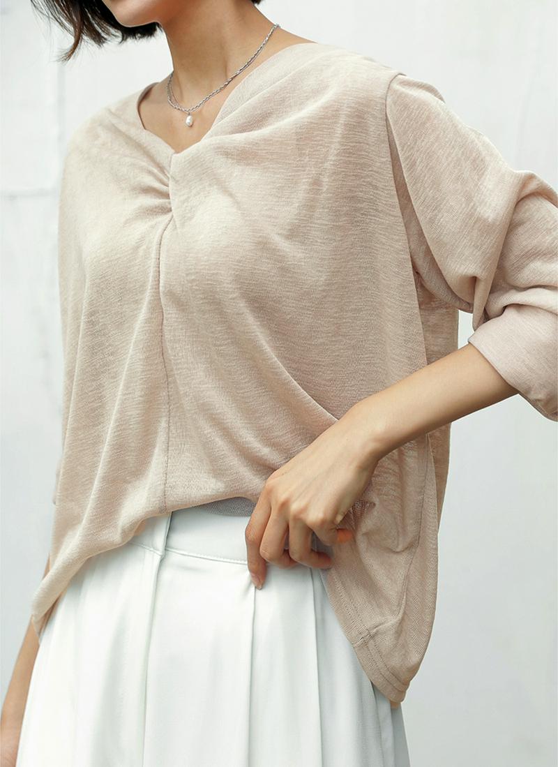 ツイストVネックニット・全3色