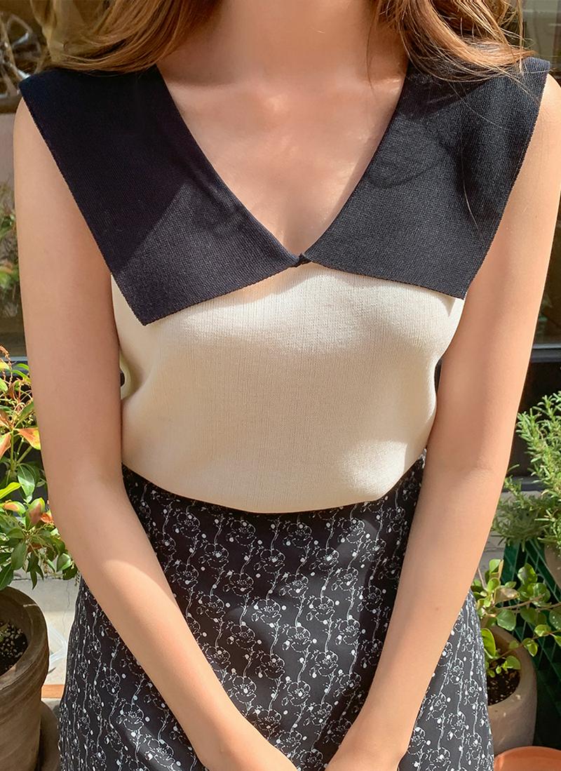 セーラーカラーアクリルニット