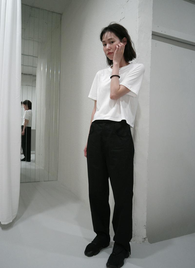 ソフトテクスチャークロップドTシャツ