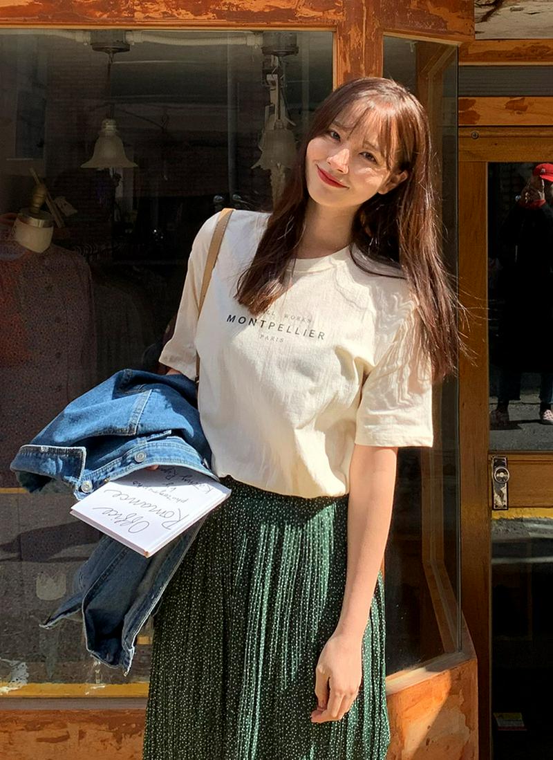 MONTPELLIERレタリングコットンTシャツ