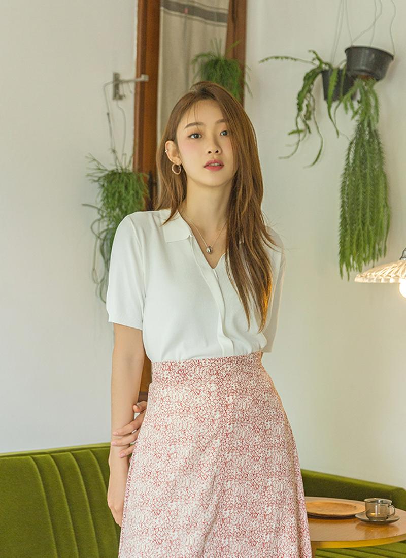 フロントライン半袖ニット