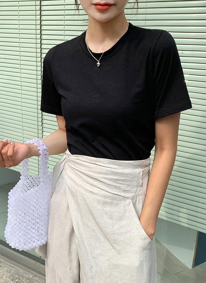 ラウンドネック半袖Tシャツ・全3色