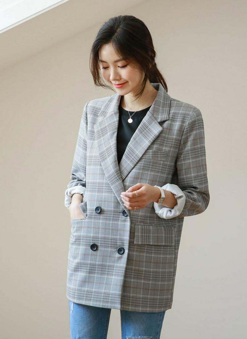 グレンチェックダブルジャケット