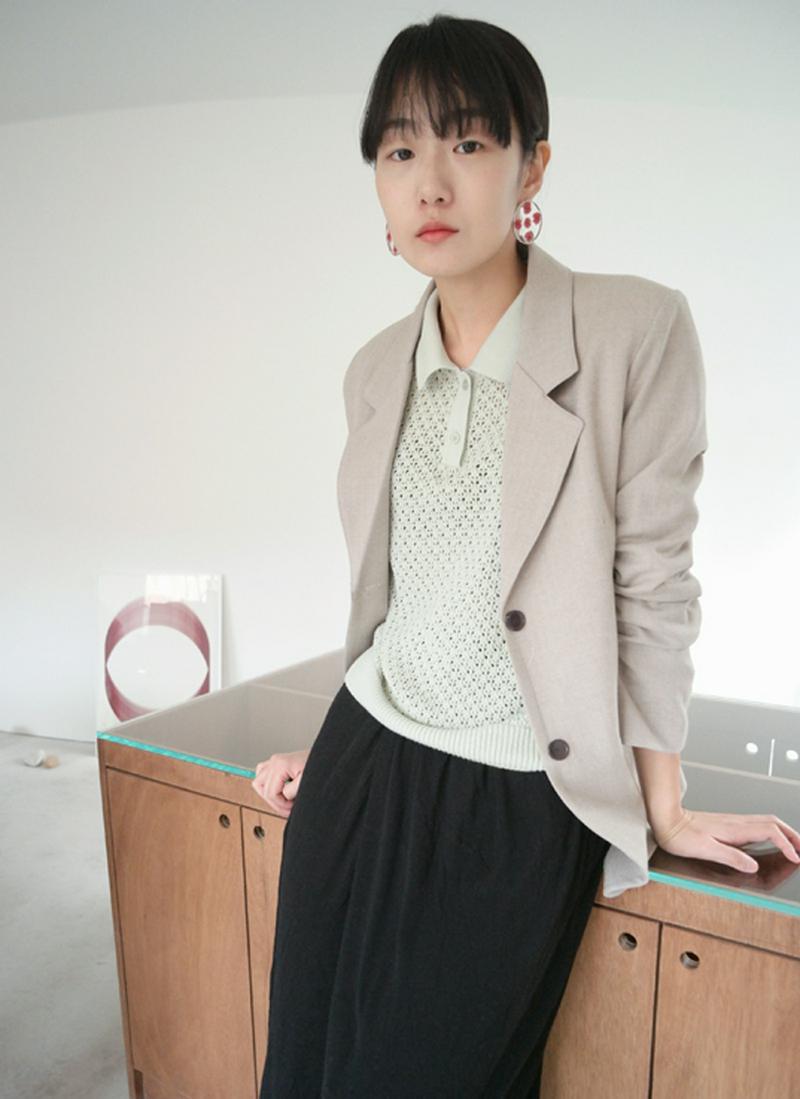 テンセル混シングルジャケット