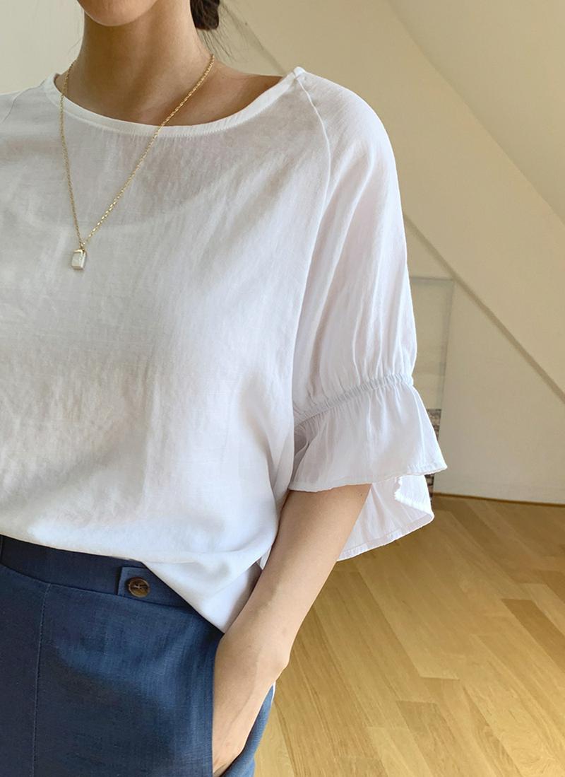 フリルスリーブTシャツ・全3色