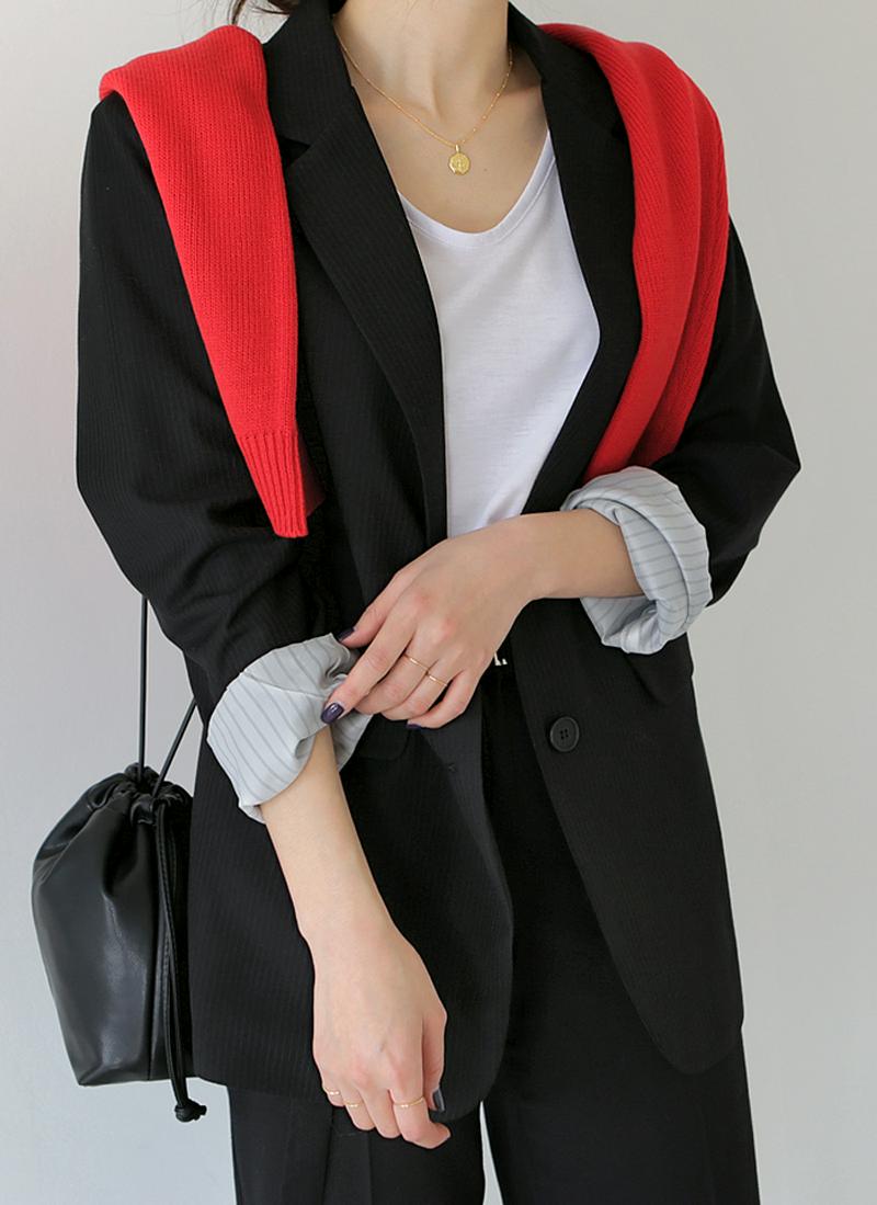 ピンストライプシングルジャケット