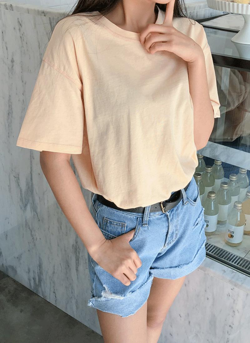 ハーフスリーブコットンTシャツ