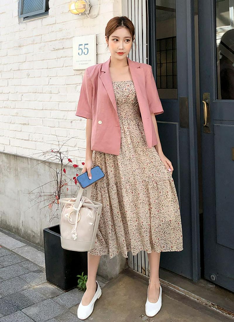 半袖オーバーフィットリネンジャケット