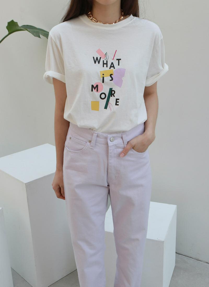 MOREブロックプリントTシャツ