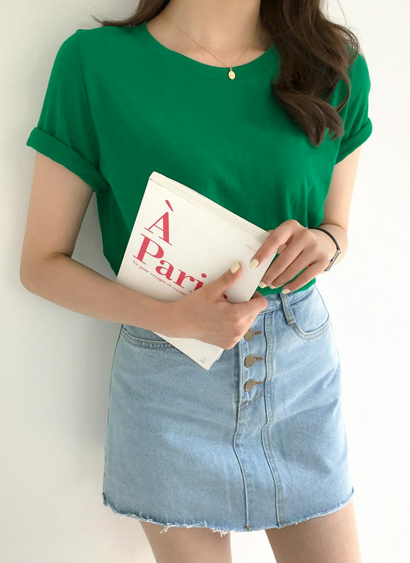 シンプルカラーリング半袖Tシャツ