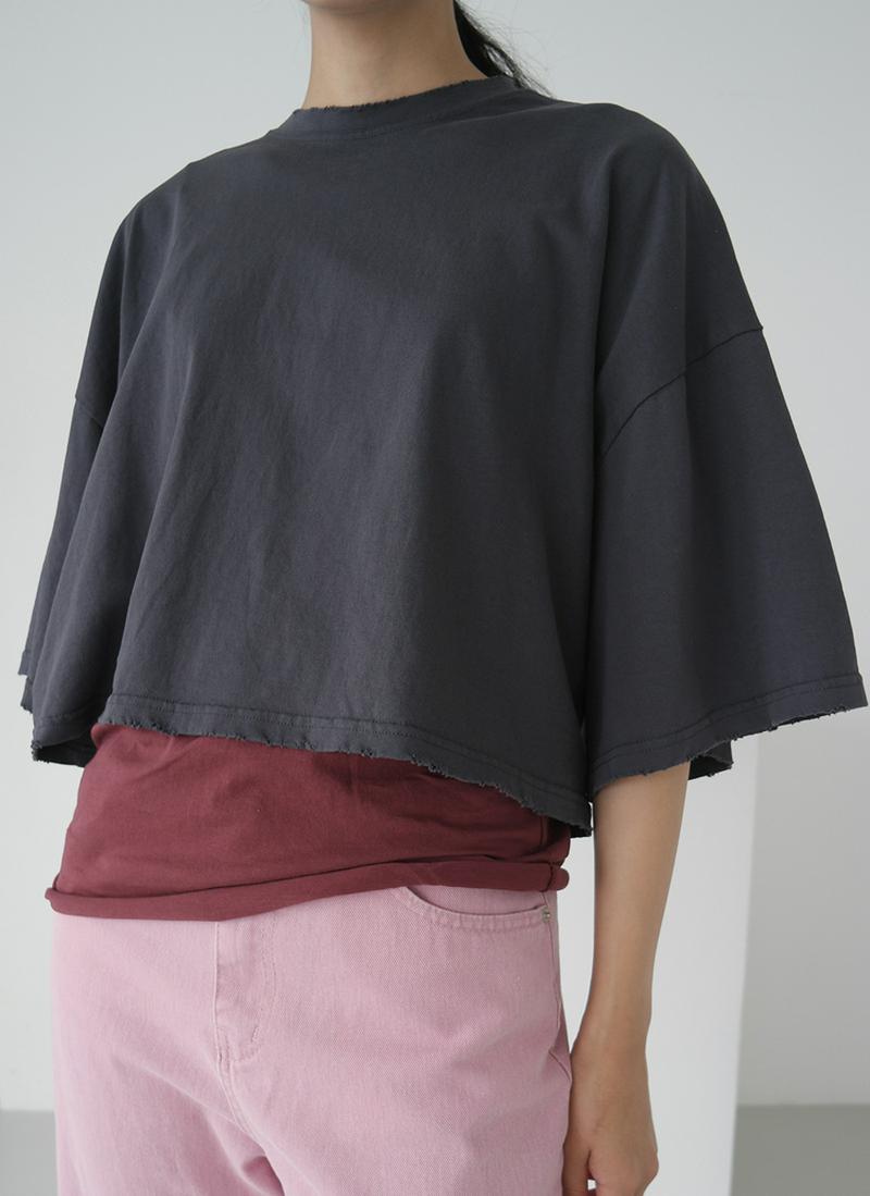 ダメージクロップドTシャツ