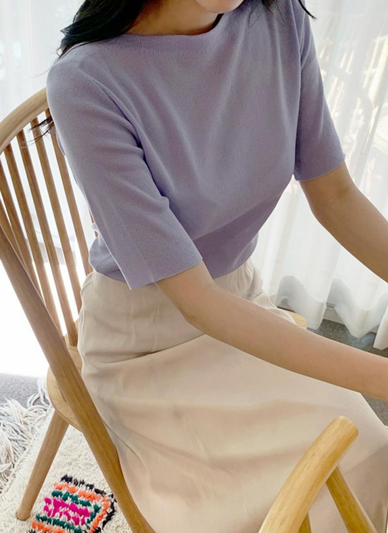 ボートネックアクリルニット