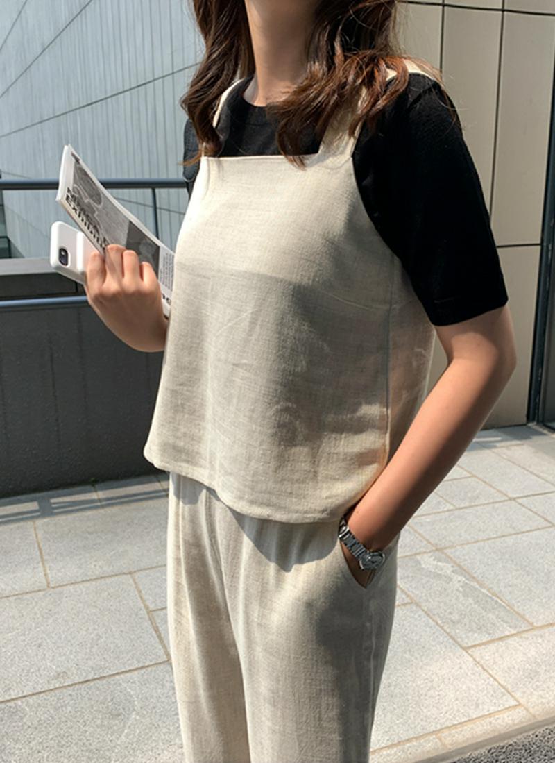 ラウンドネック半袖ニット