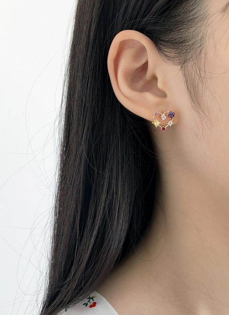 ハートキュービックピアス
