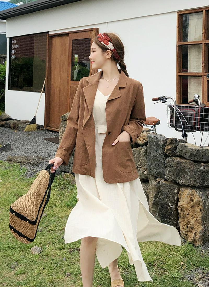 アウトポケットリネンジャケット