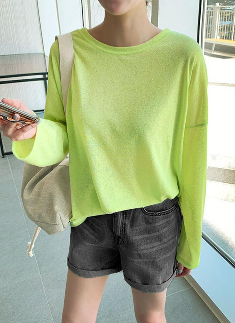 スリットヘムドロップショルダーTシャツ