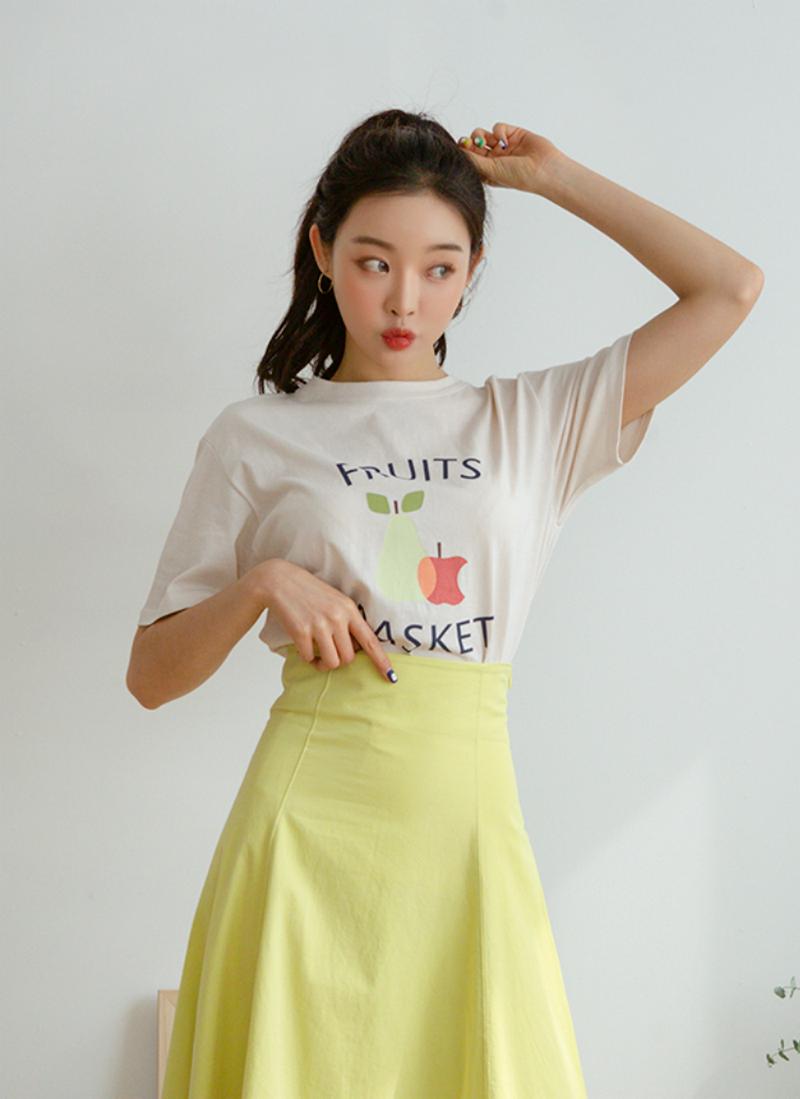 fruitsプリントハーフTシャツ
