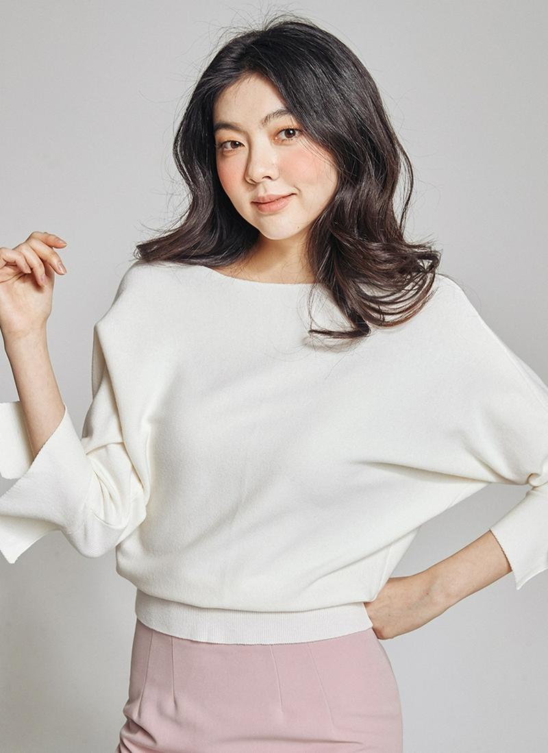 パールポイントスリットカフスニット