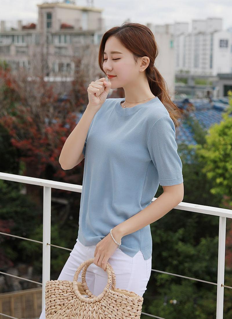 カラフル半袖ライトニット