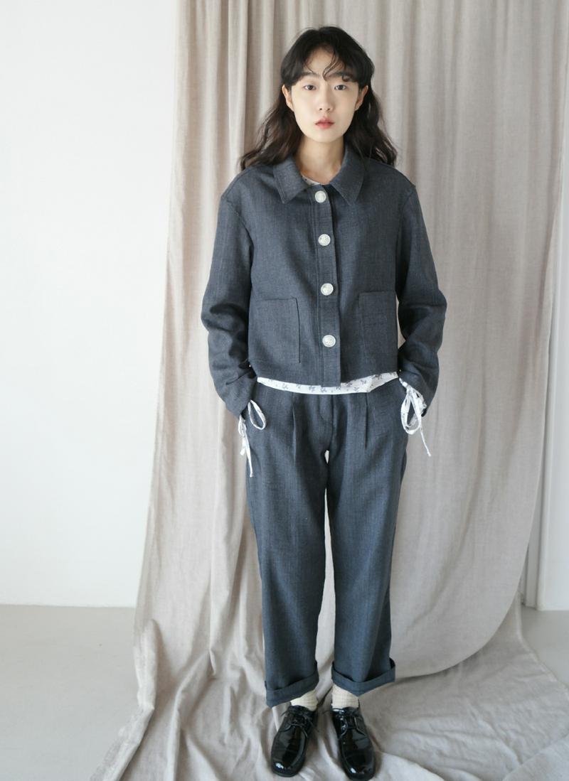 リネンミックスカラージャケット