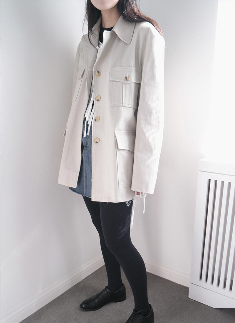シングルボタンフラップポケットジャケット