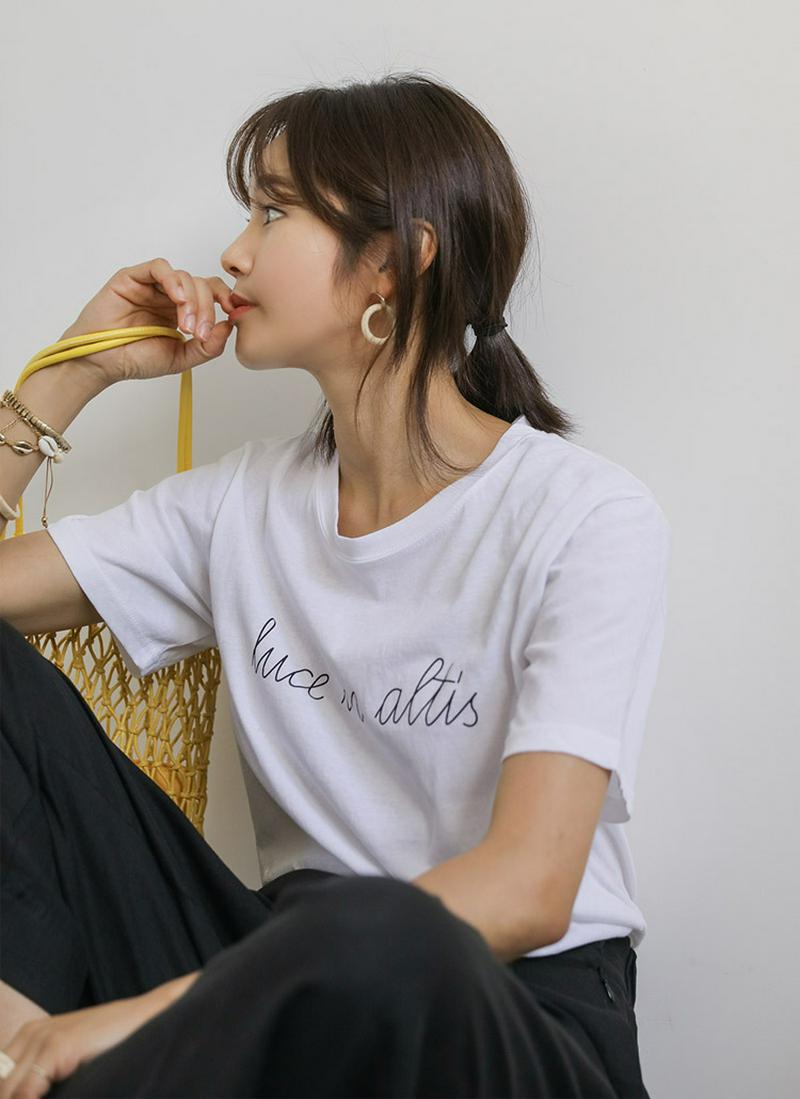 Lukeレタリング半袖Tシャツ