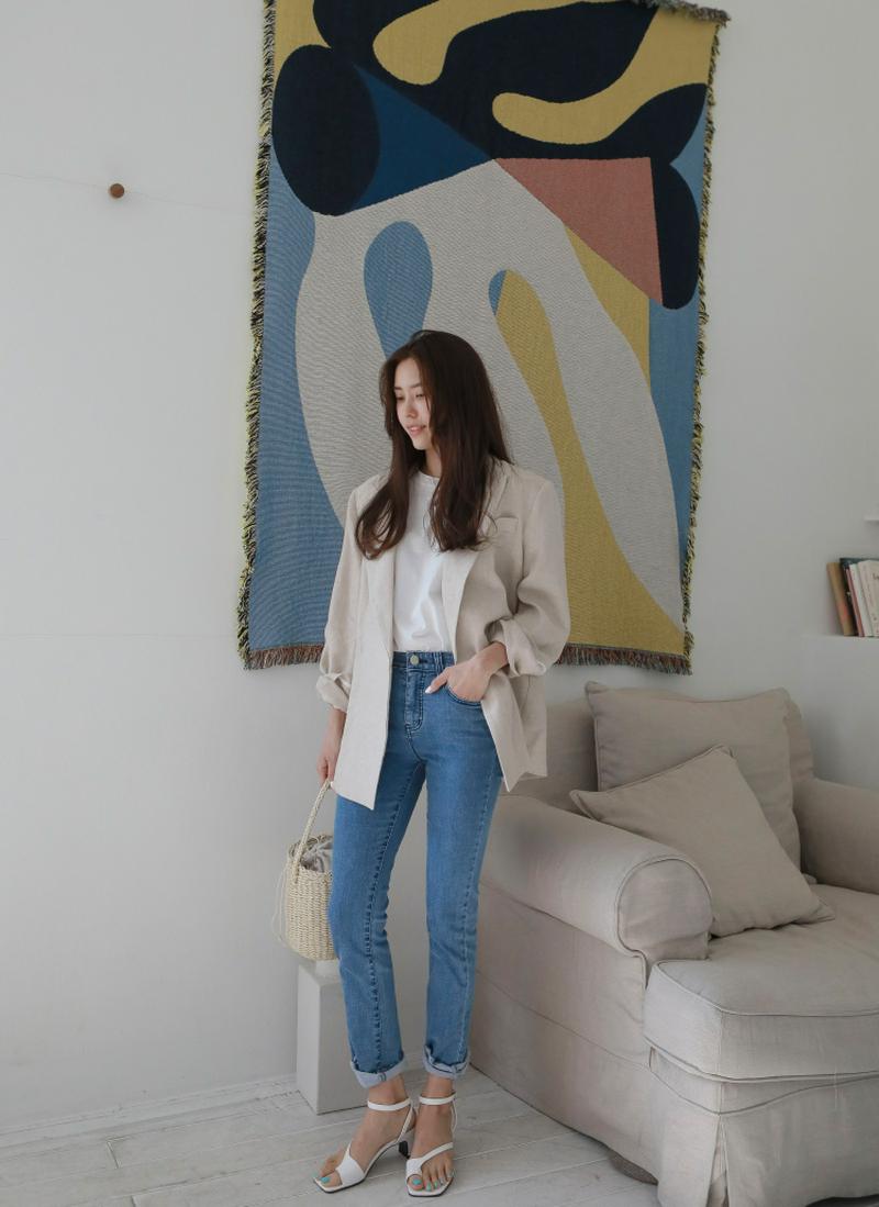 フラップカジュアルリネンジャケット