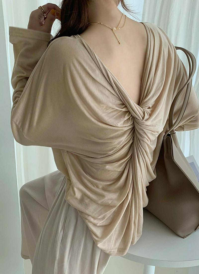 バックツイストテンセルTシャツ