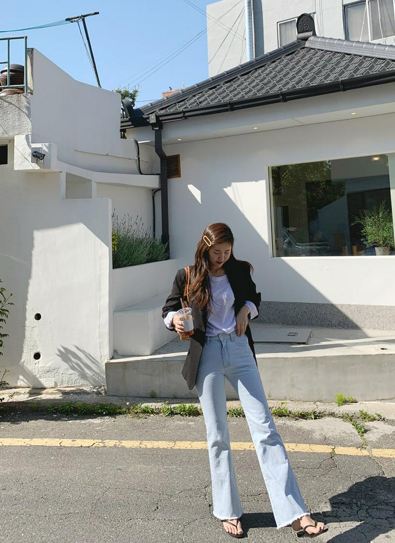 リネンブレンドワンボタンジャケット