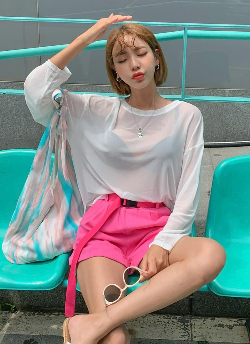 長袖シースルーTシャツ