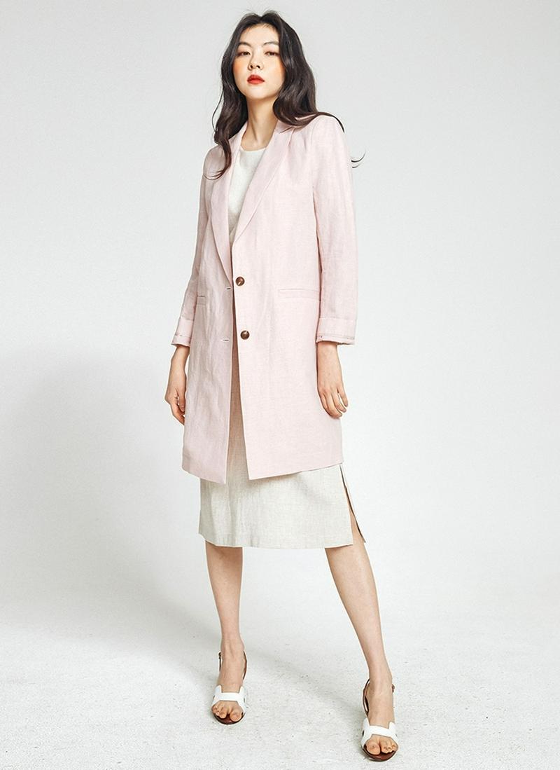 リネン混バックスリットジャケット