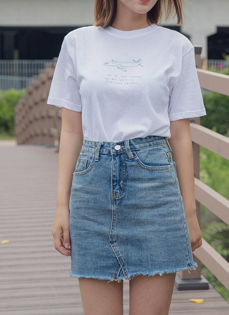 Airplaneプリント半袖Tシャツ