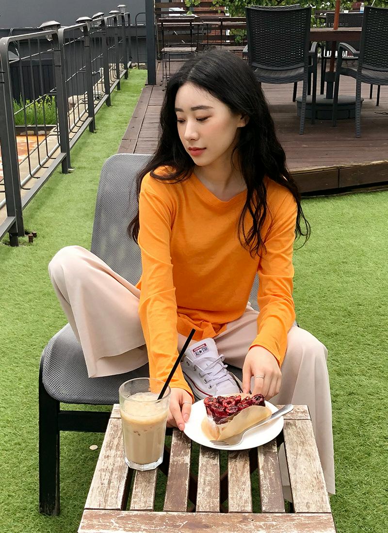 テンセルブレンド長袖Tシャツ