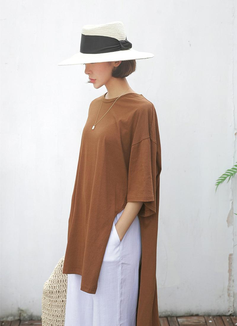 アンバランスロングTシャツ・全3色