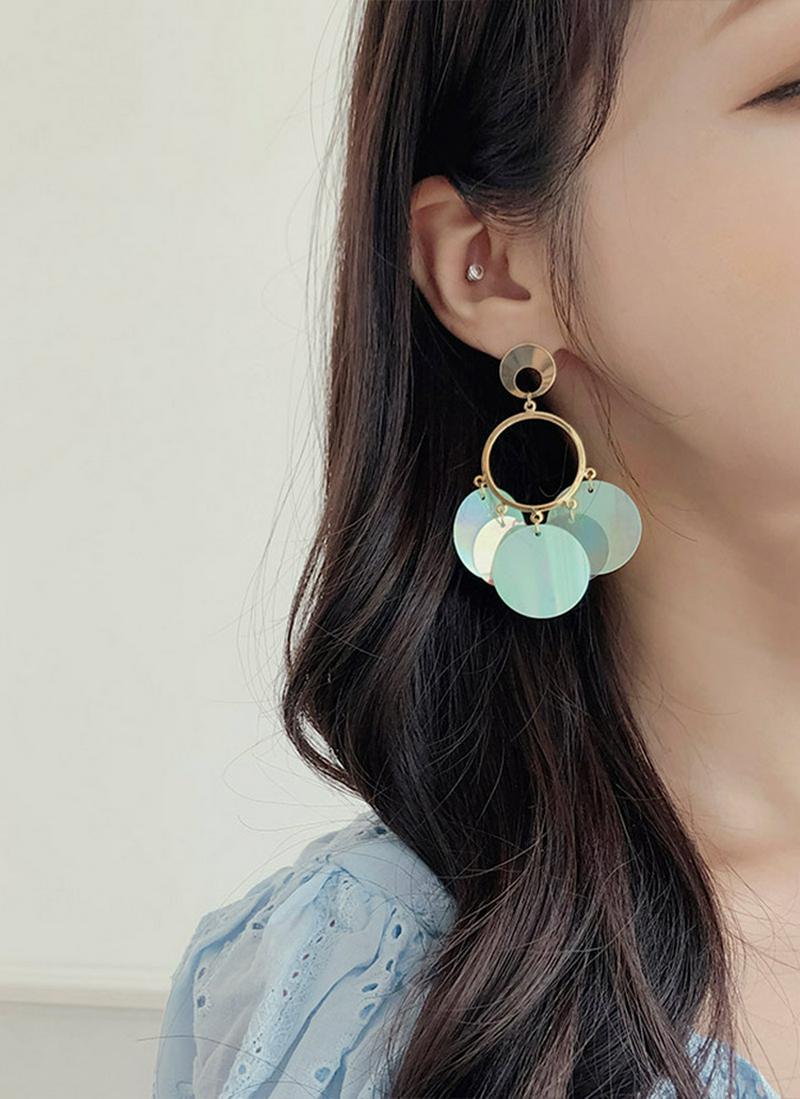 アクアモチーフドロップピアス