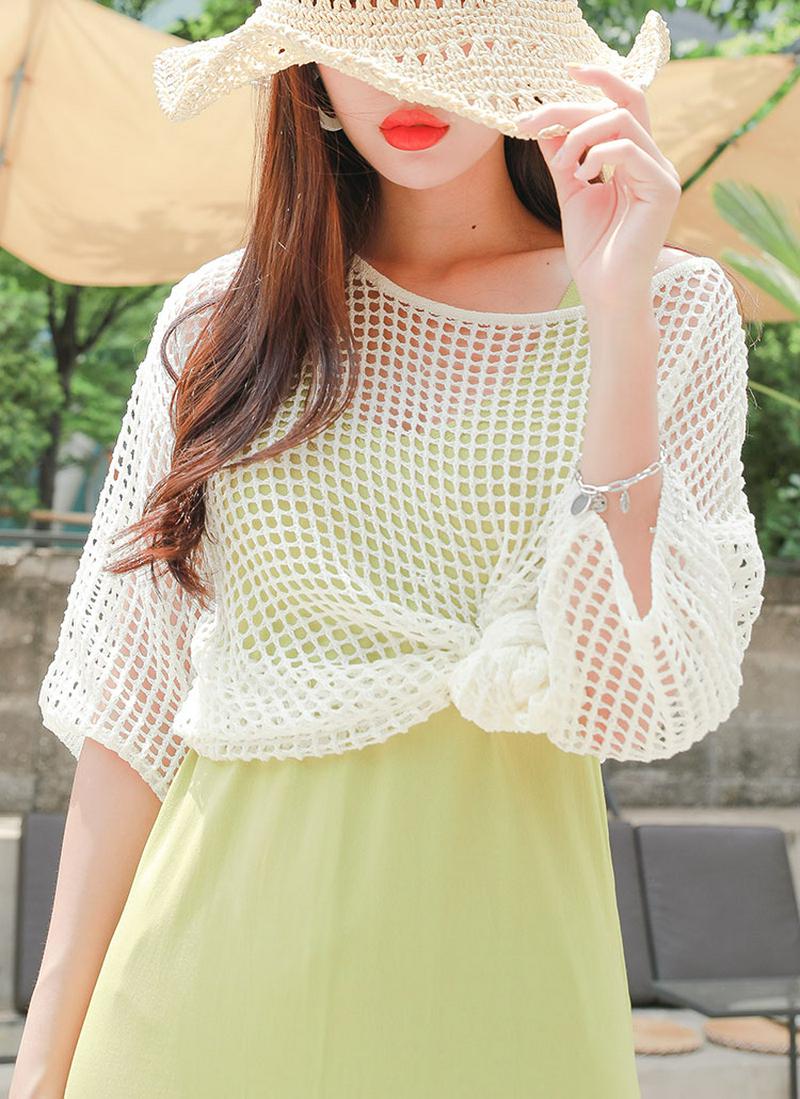 ネットハーフスリーブニット