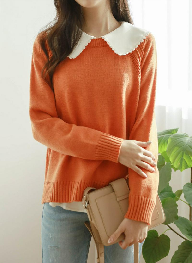 ラウンドネックアンバランスヘムニット