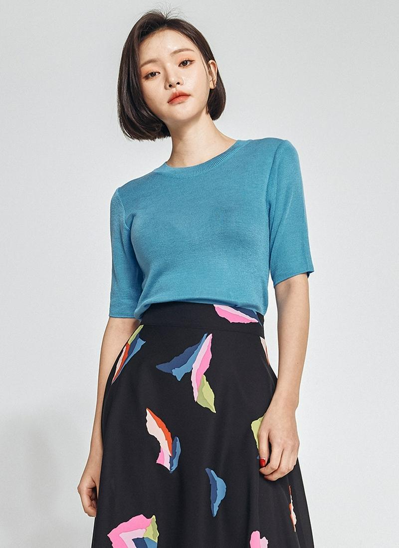 アクリル混ハーフスリーブニット