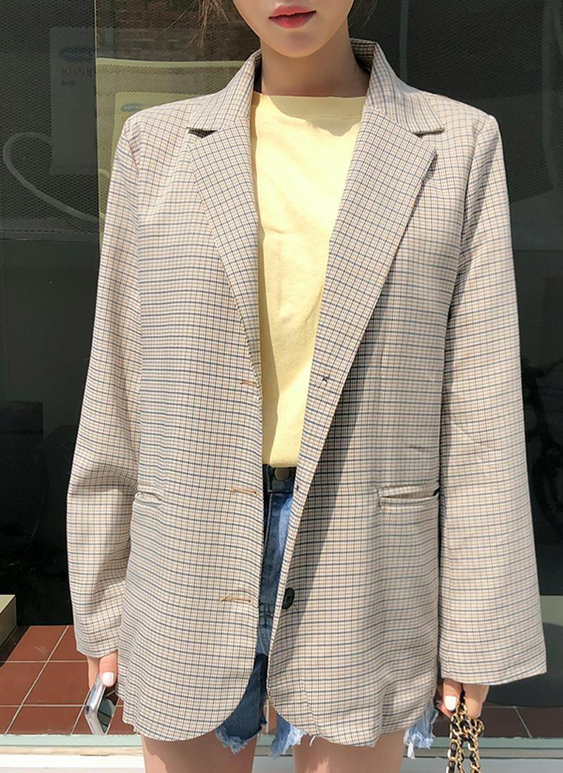 シンプルチェックジャケット