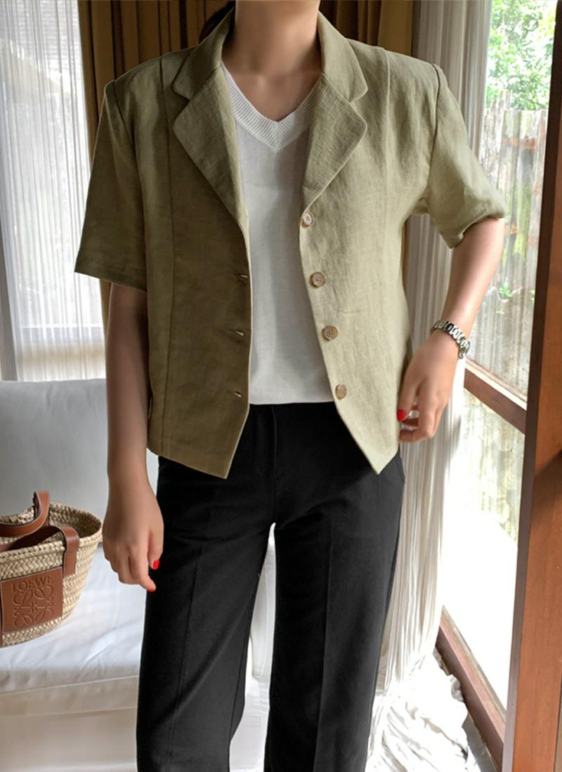 リネンハーフスリーブジャケット