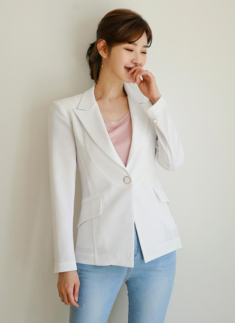 ワンボタンスリムシルエットジャケット