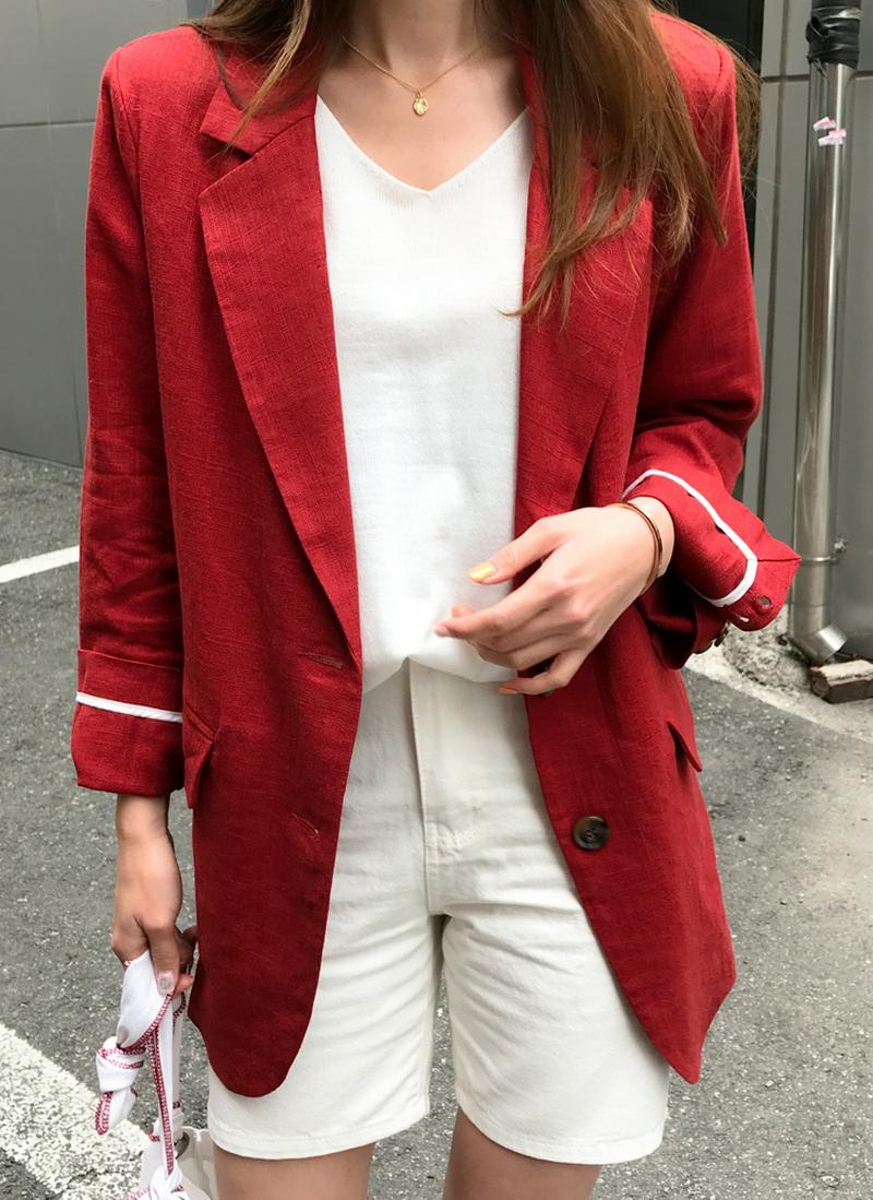 リネンコットンベーシックジャケット