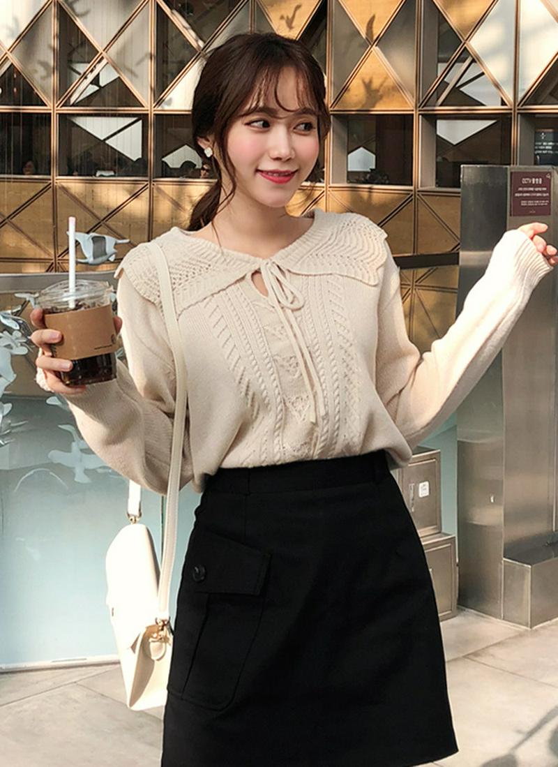 カラーリボンニット